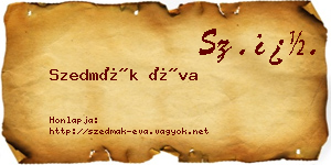 Szedmák Éva névjegykártya